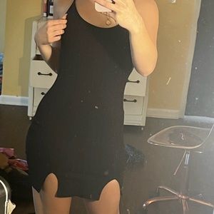 Black skin tight dress
